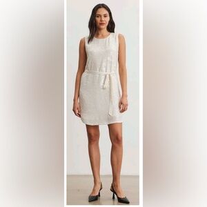 NWT Velvet by Graham & Spencer The Katherine Sequins Dress in Blush Cream